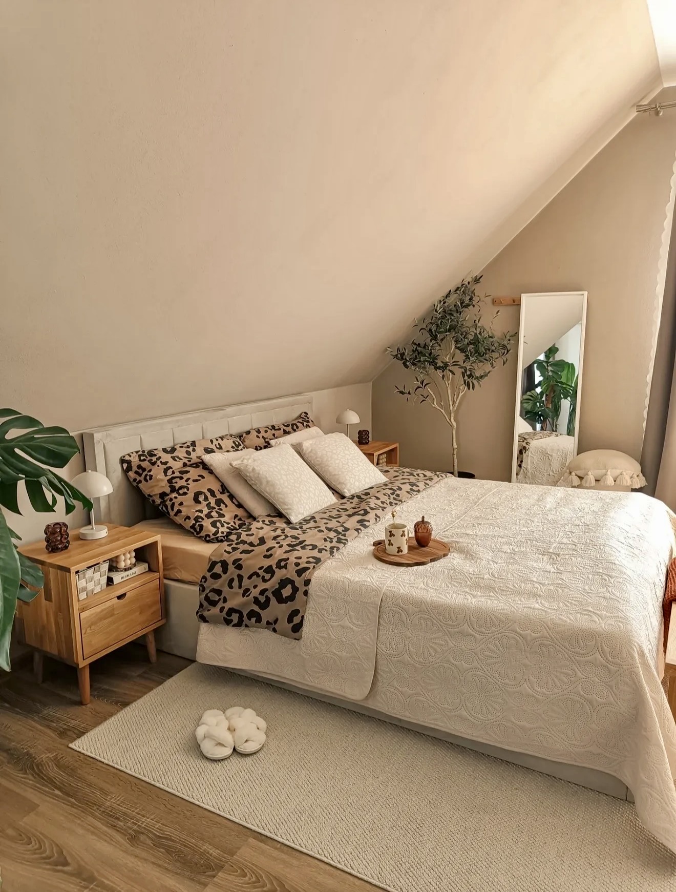 Leopard Print Cozy Bedroom Sanctuary