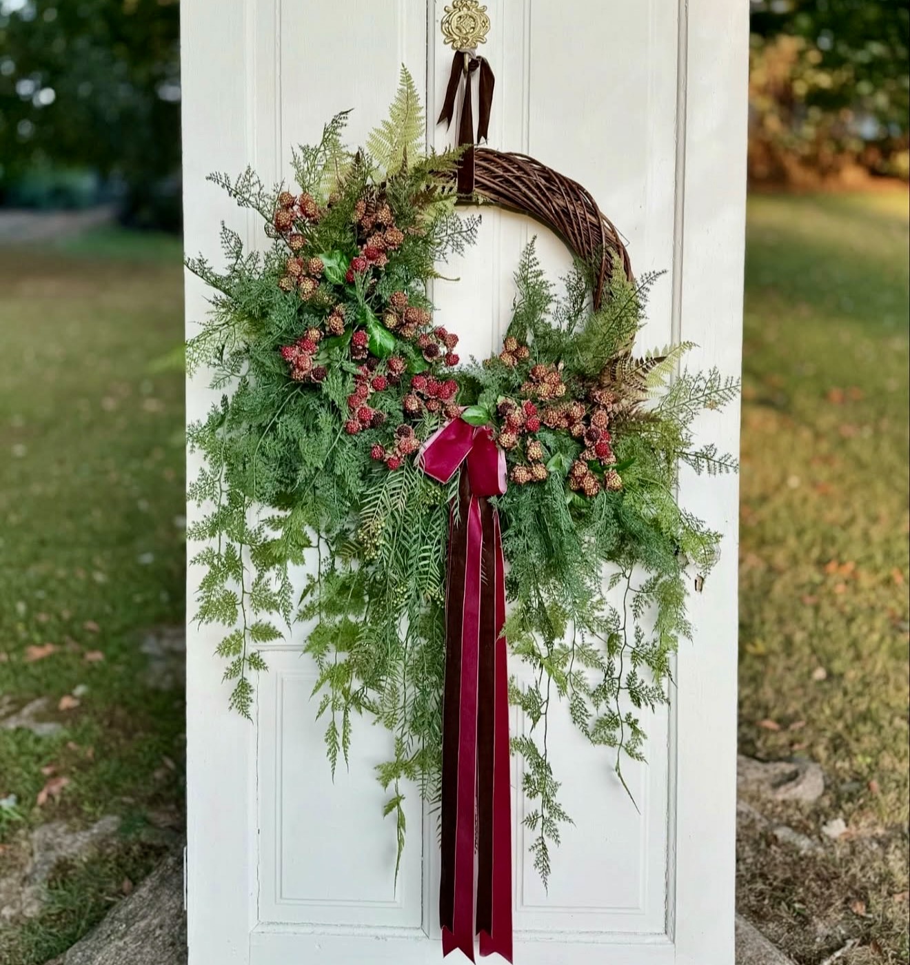 Lush Greenery and Berry Fall Wreath