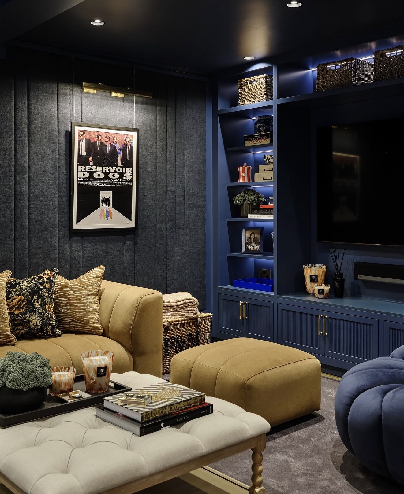 Moody Midnight Blue Theatre Room Retreat