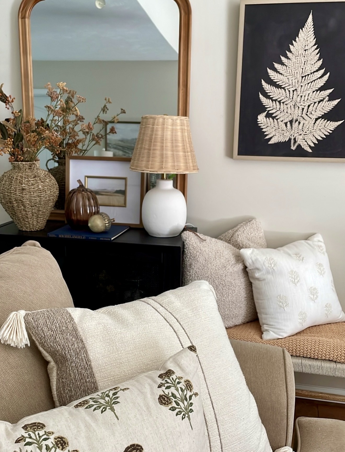 Neutral Textured Fall Pillow Haven