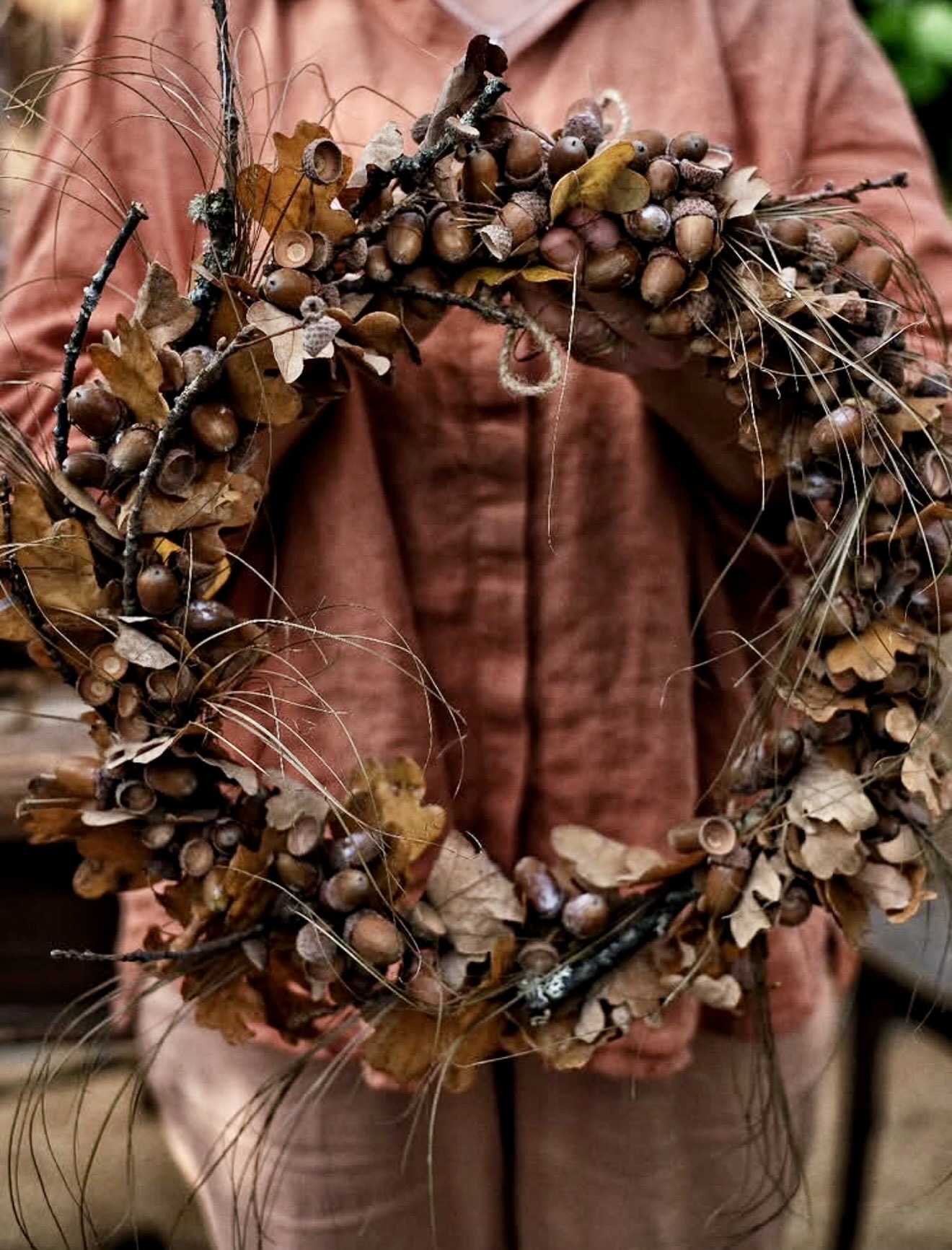 Rustic Acorn and Oak Leaf Fall Wreath