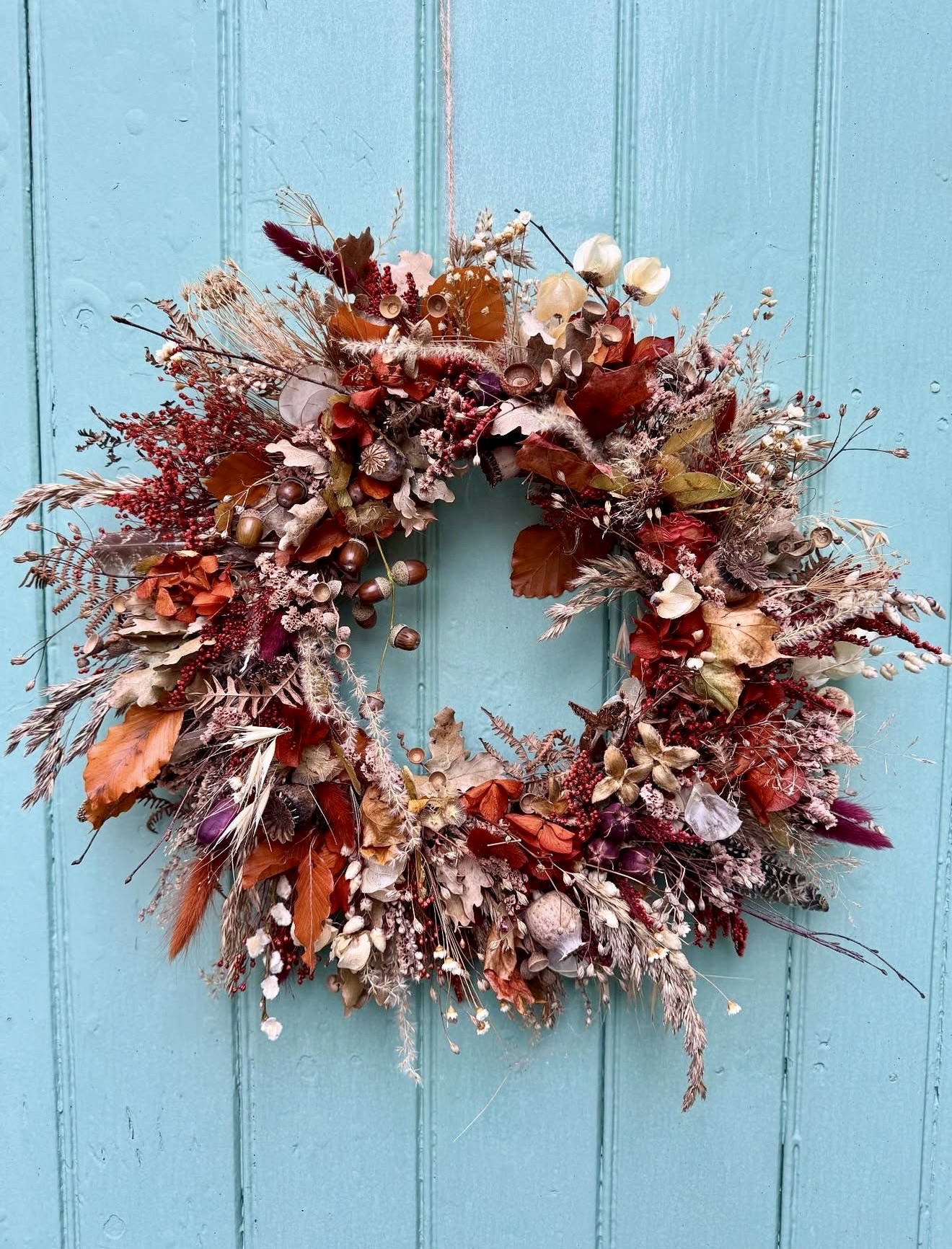 Rustic Autumn Harvest Dried Flower Wreath