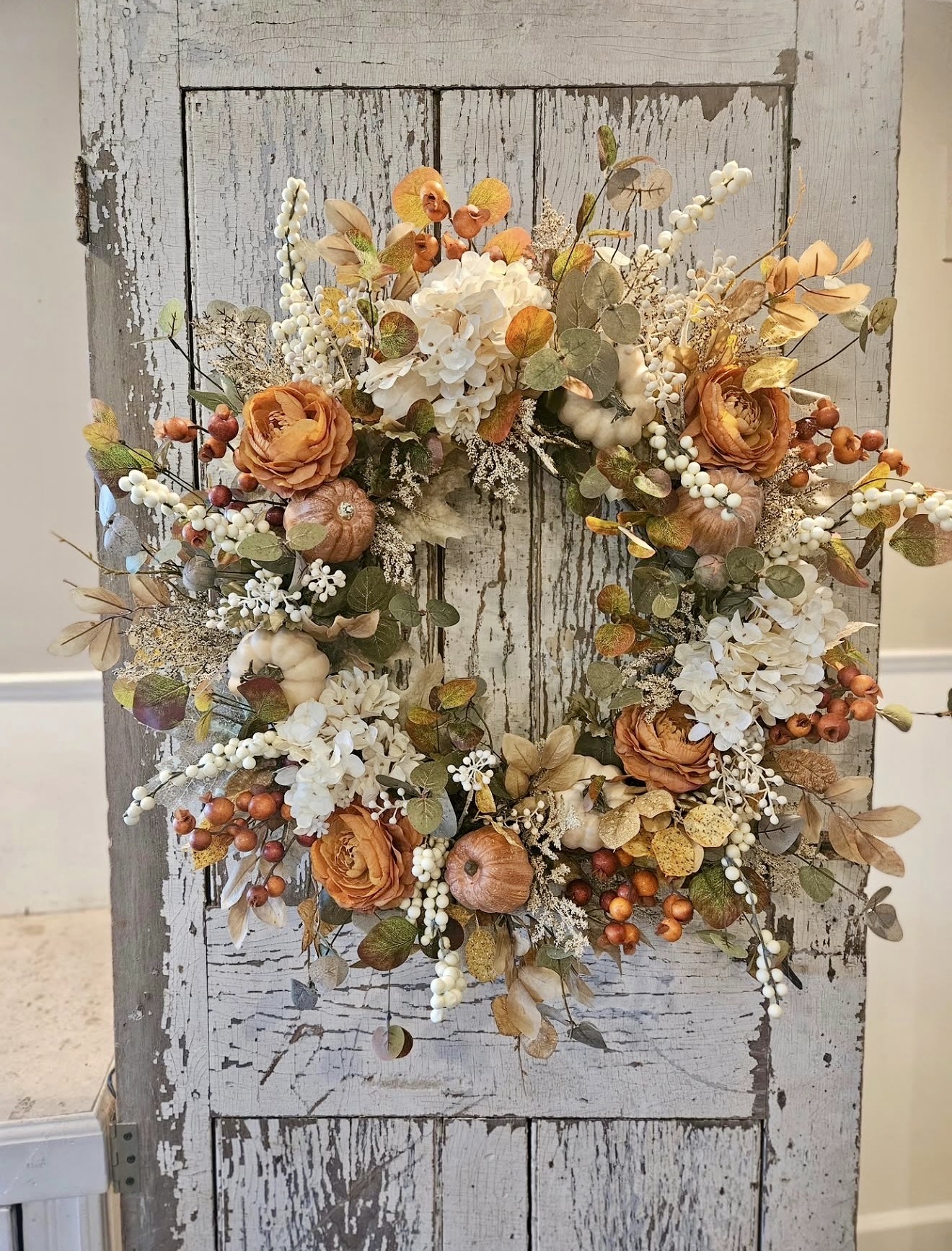 Rustic Autumn Harvest Front Door Wreath