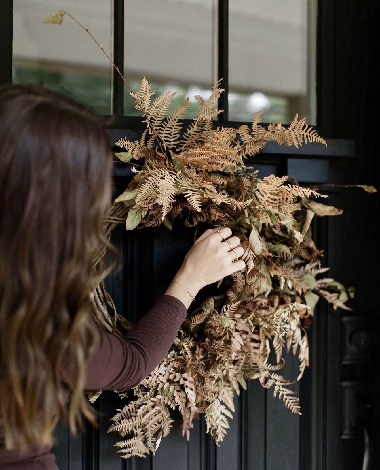 Rustic Dried Fern and Twig Fall Wreath