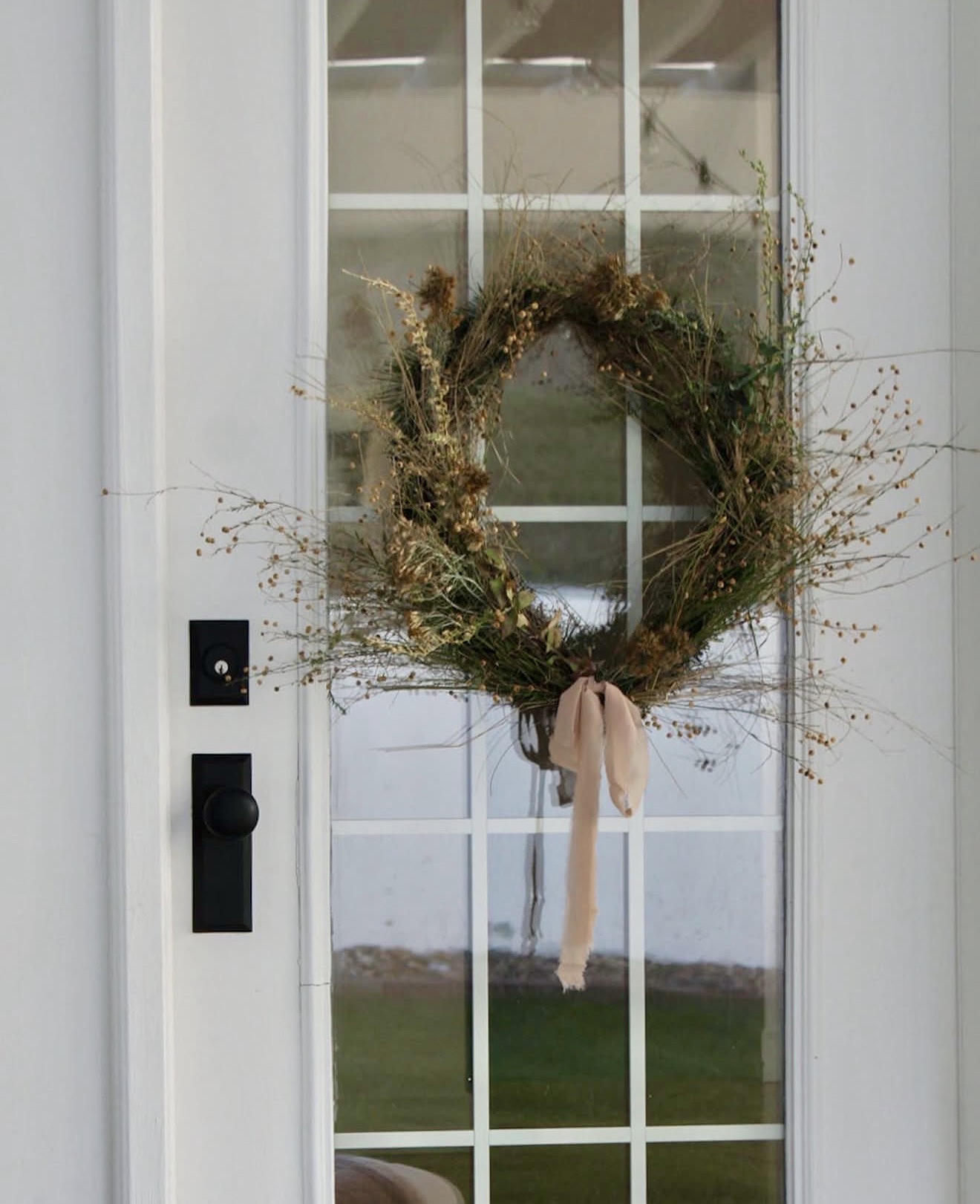 Rustic Dried Grass Fall Wreath