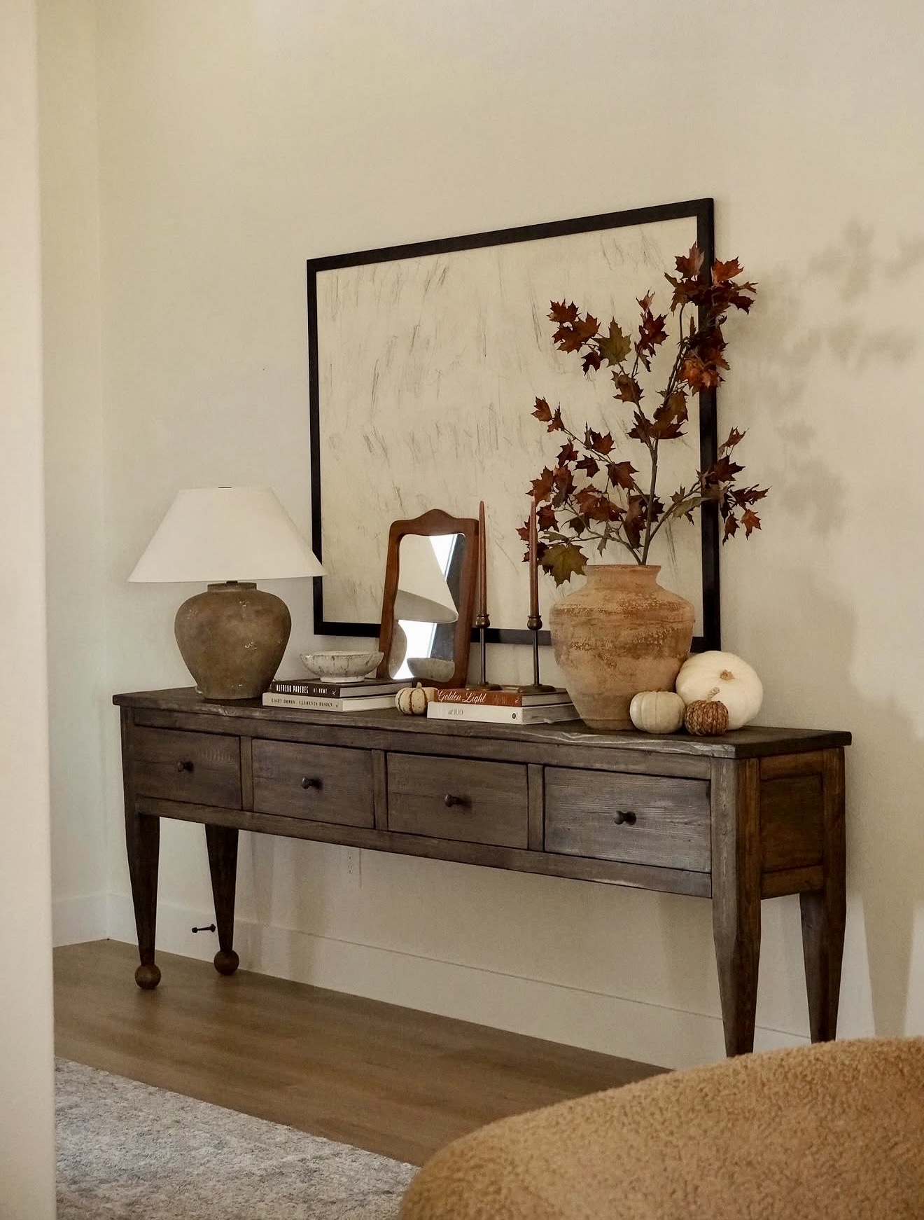 Rustic Fall Entryway Console Table