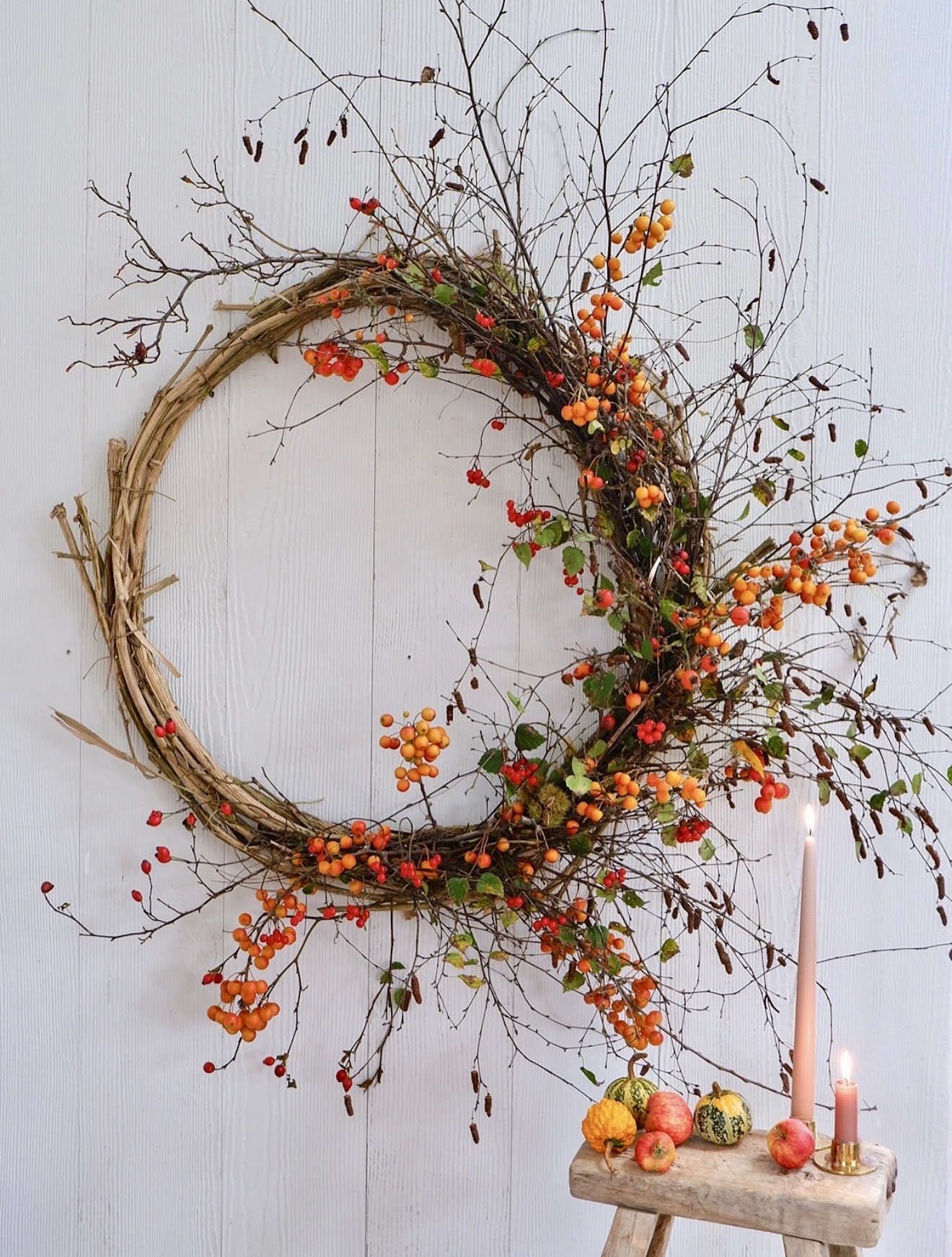 Rustic Twig and Berry Fall Wreath