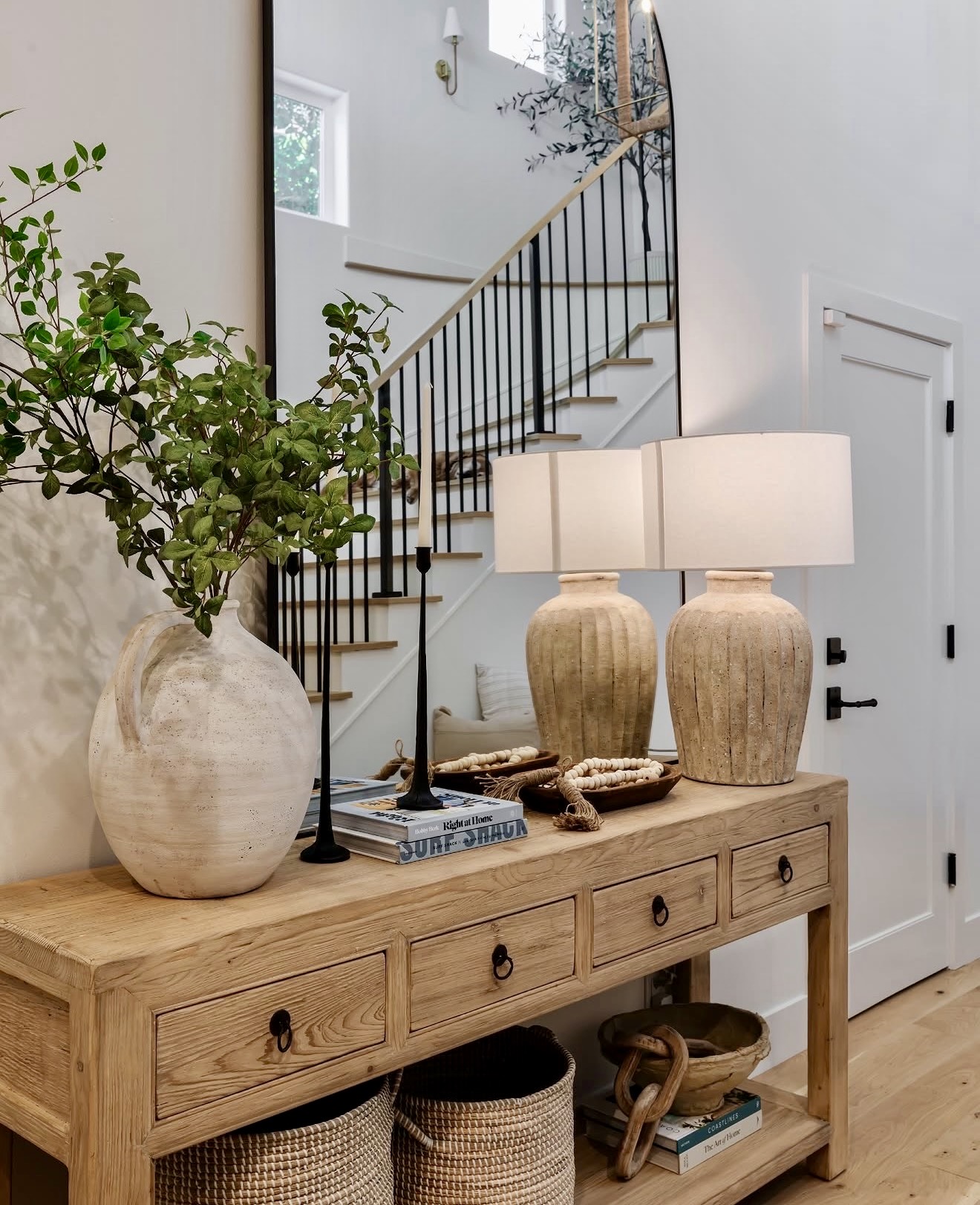 Rustic Wood Console Table Fall Entryway