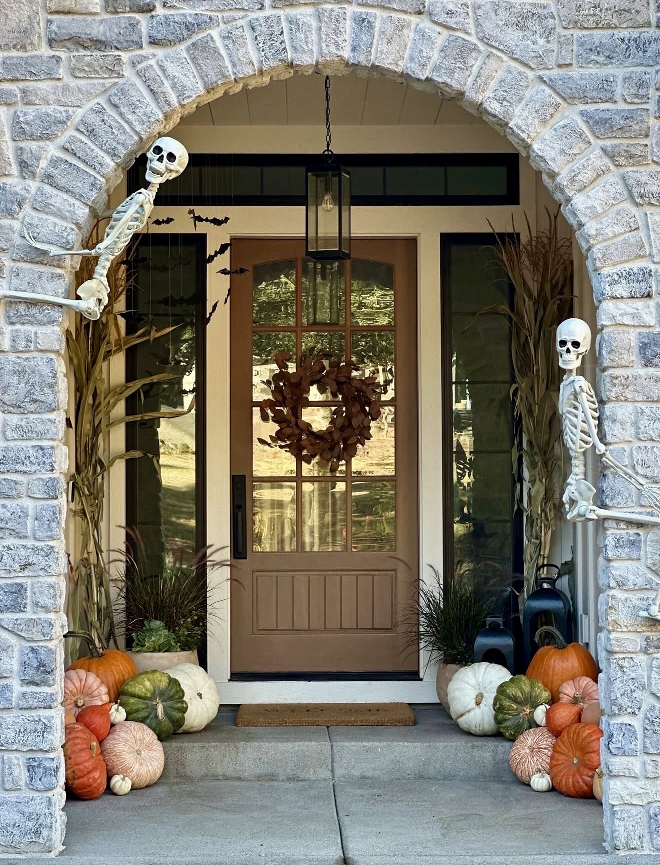 Spooky Skeleton Pumpkin Patch Fall Welcome