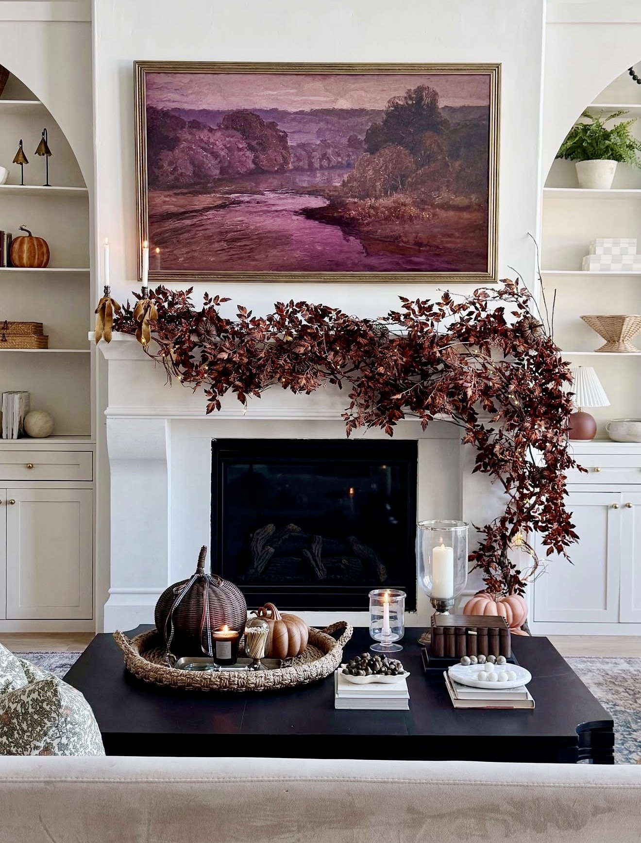 Warm Autumn Palette Fireplace Mantel