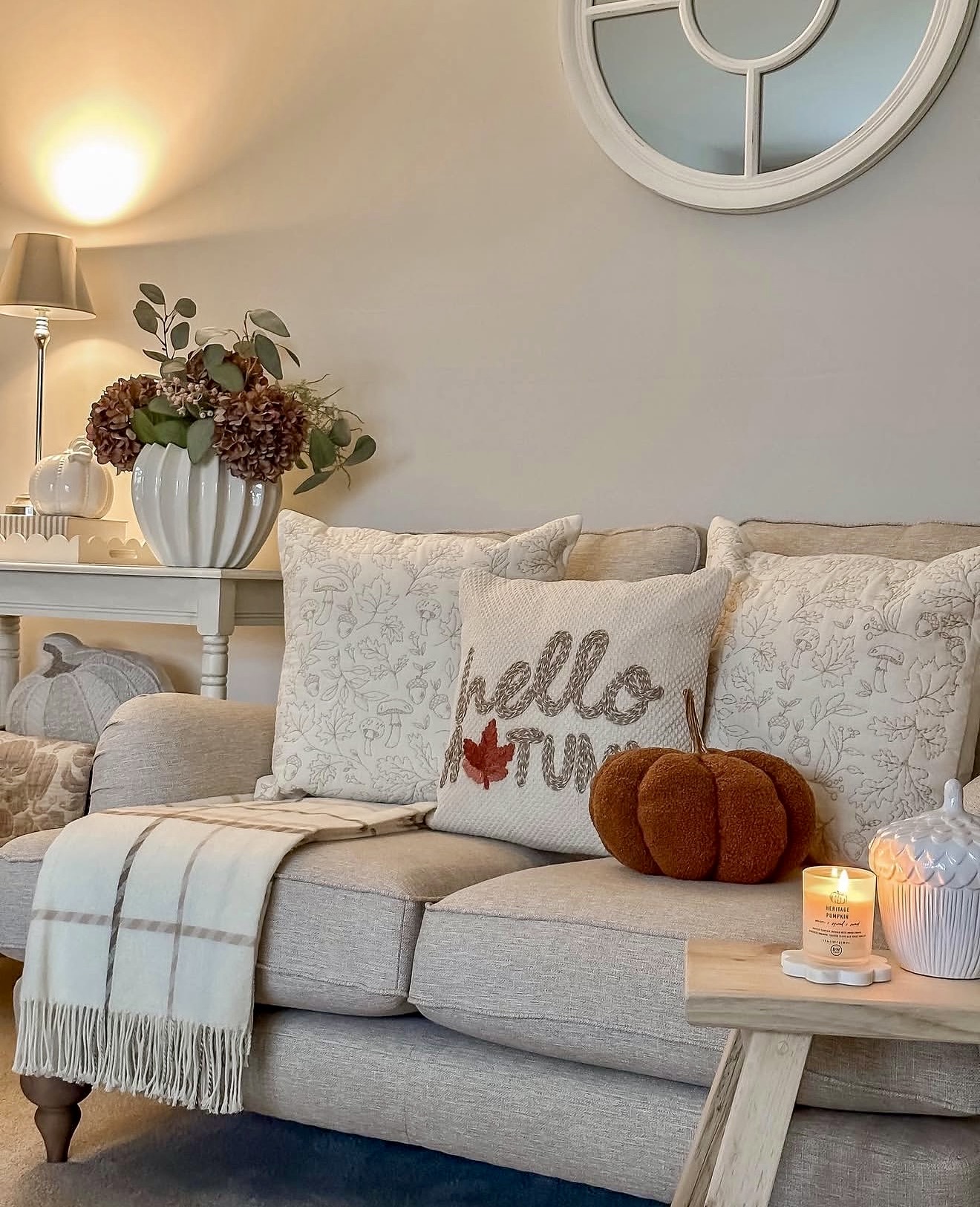 Warm Neutral Autumn Living Room Comfort