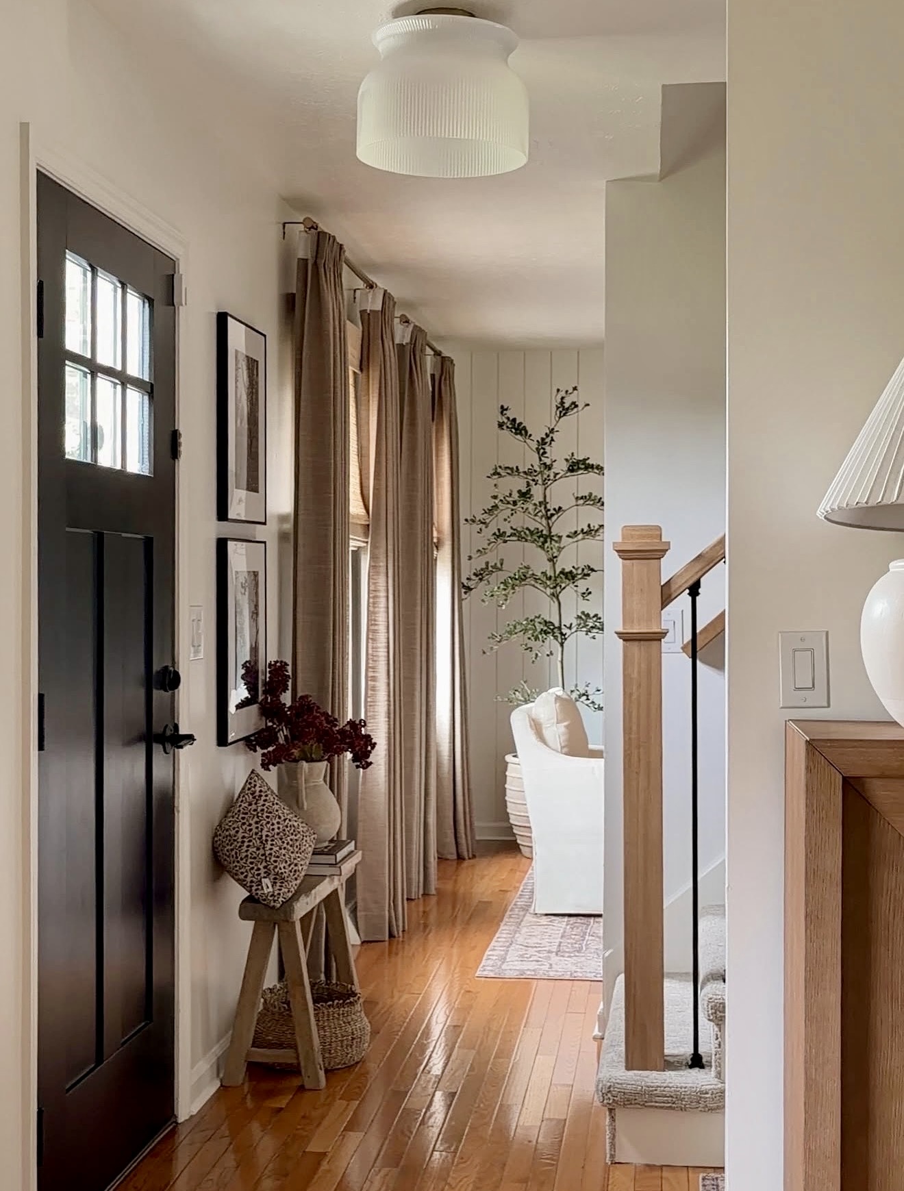 Warm Neutral Fall Entryway with Textured Accents