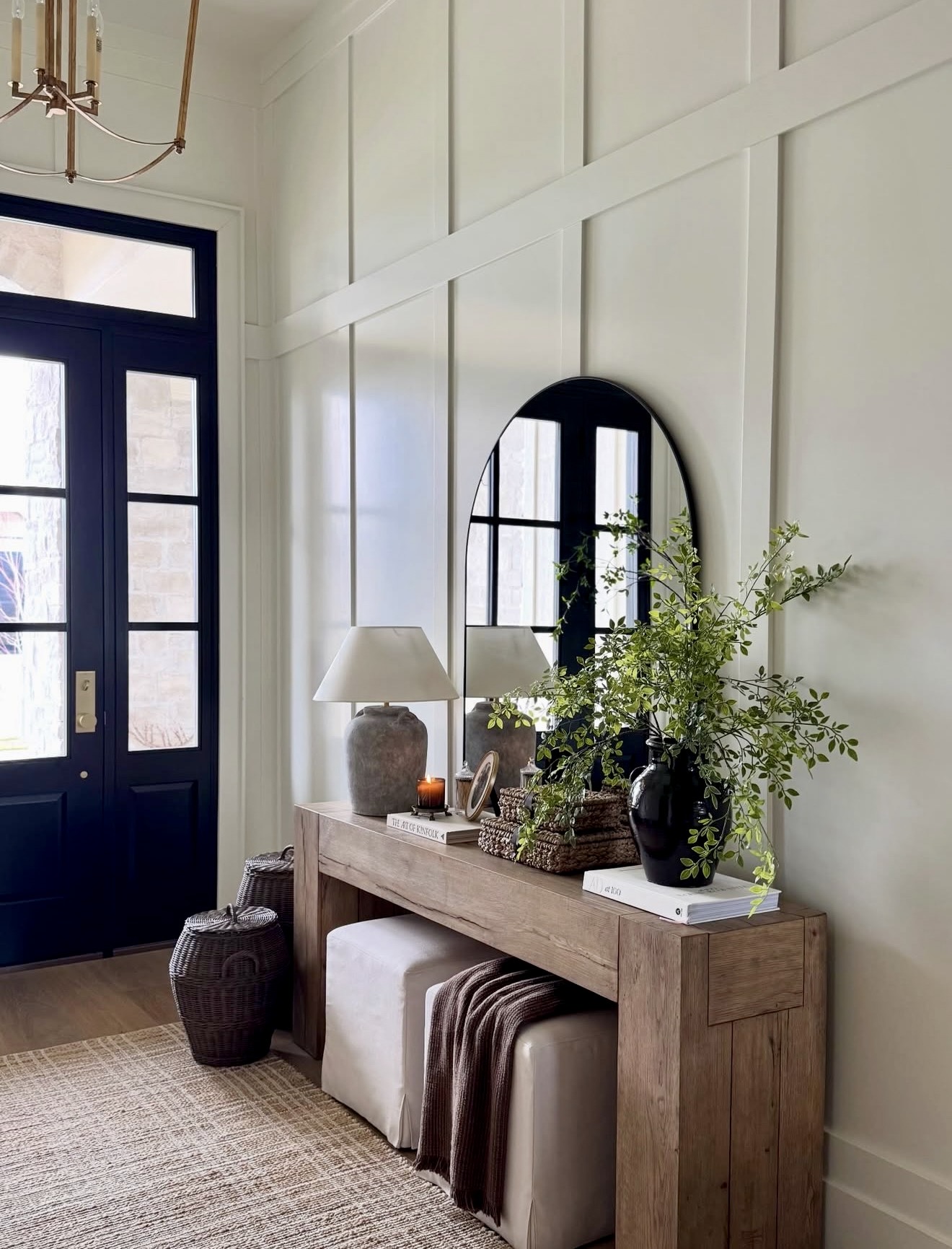 Warm Rustic Entryway With Natural Textures