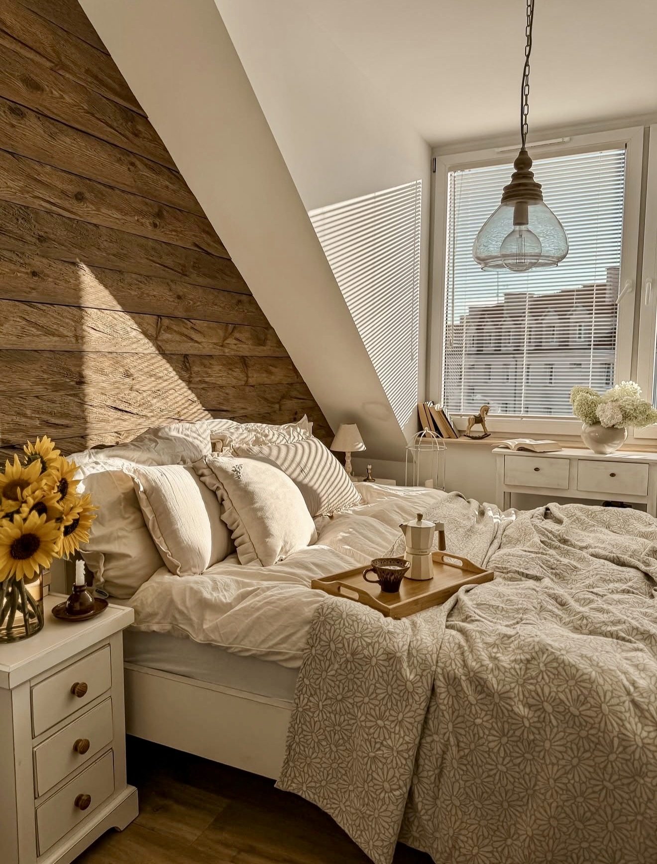 Warm Rustic Wood Beam Cozy Bedroom Retreat