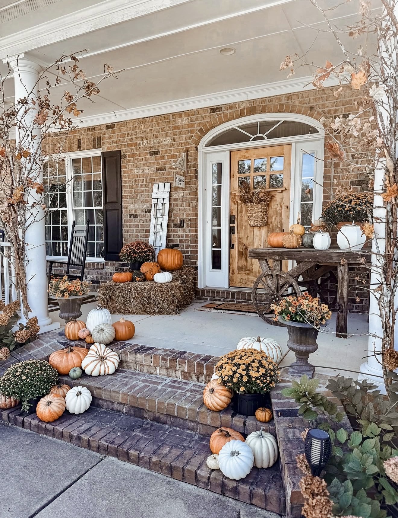 Abundant Pumpkins Welcoming Fall Porch