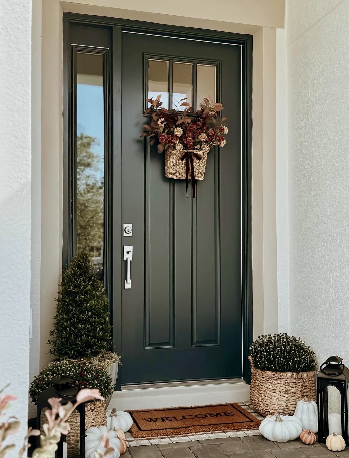 Charming Fall Porch With Basket Wreath