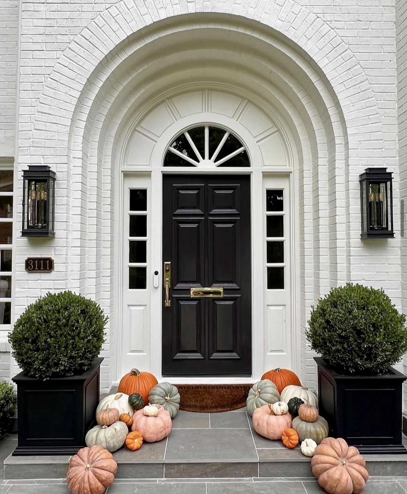 Classic Fall Pumpkin Porch Display