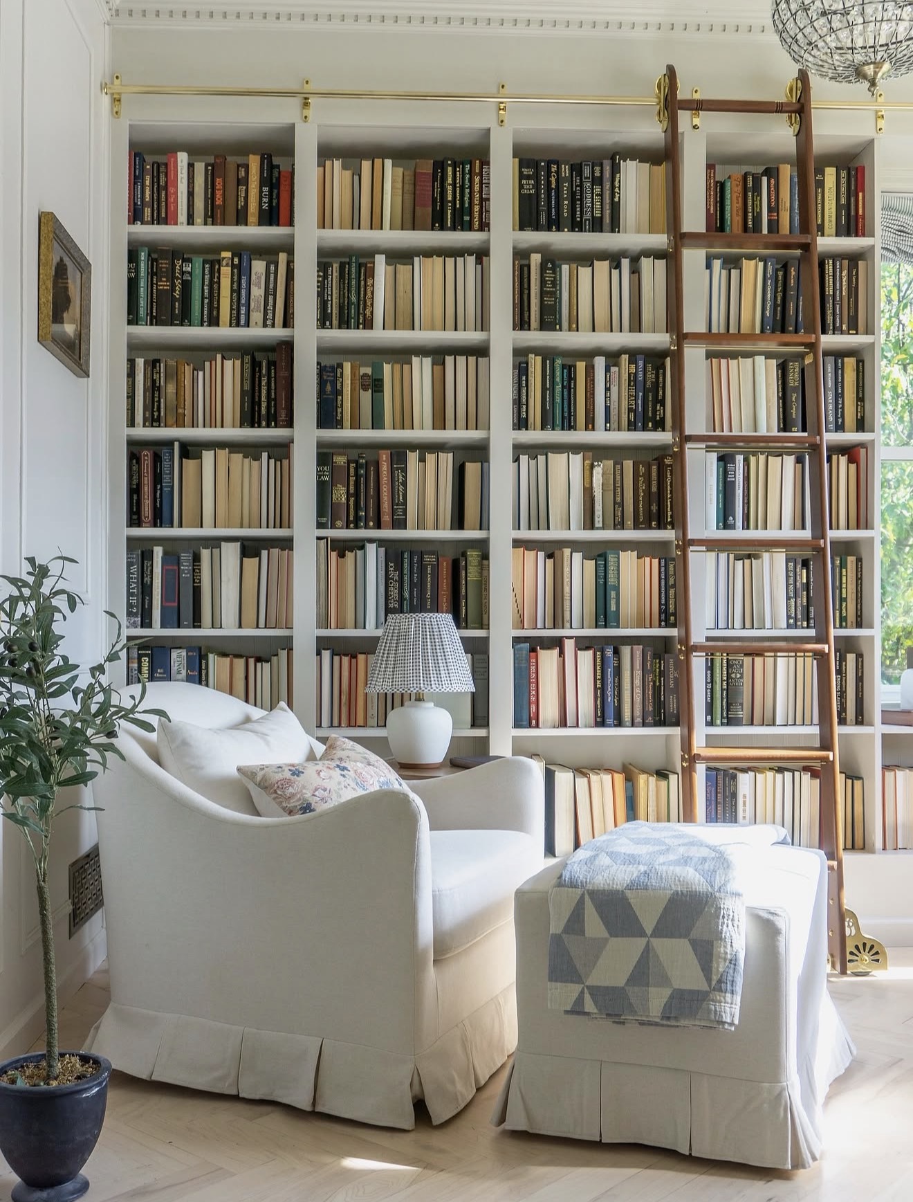 Classic Library Reading Nook with Ladder