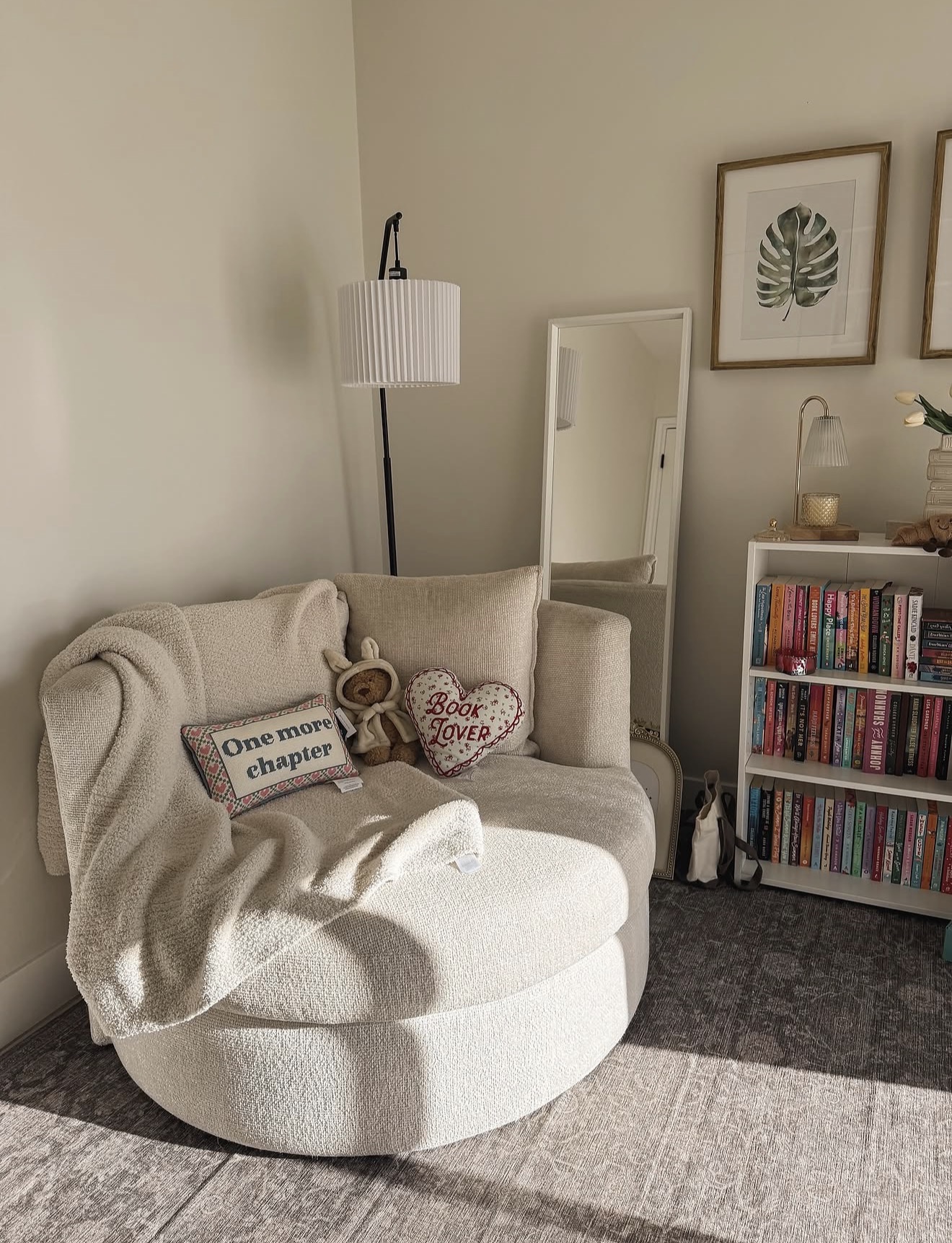 Cozy Boucle Armchair Reading Nook Haven