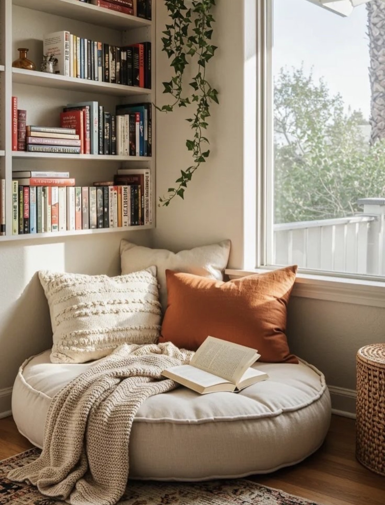 Cozy Corner Reading Nook With Plush Seating