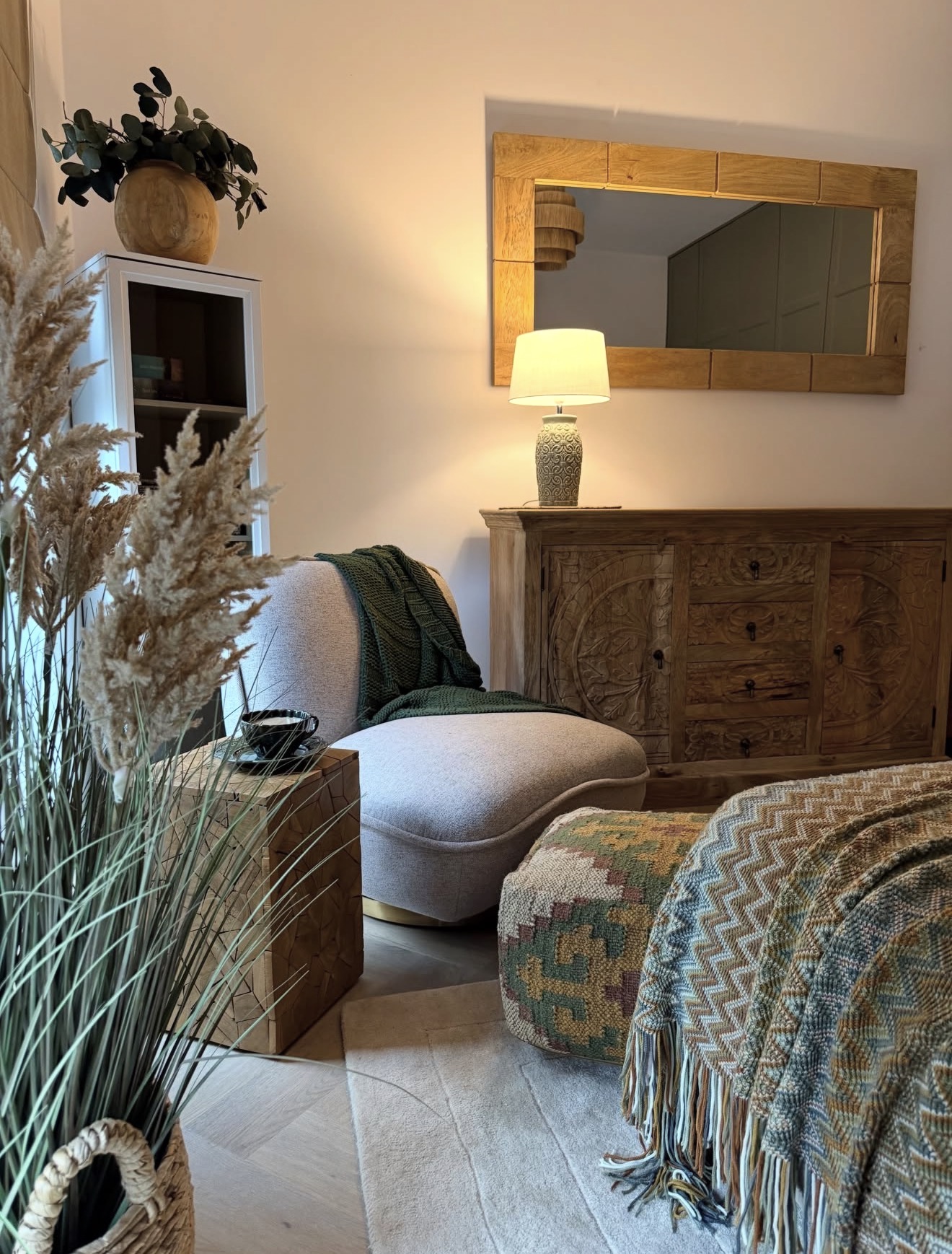 Cozy Textured Fall Reading Corner