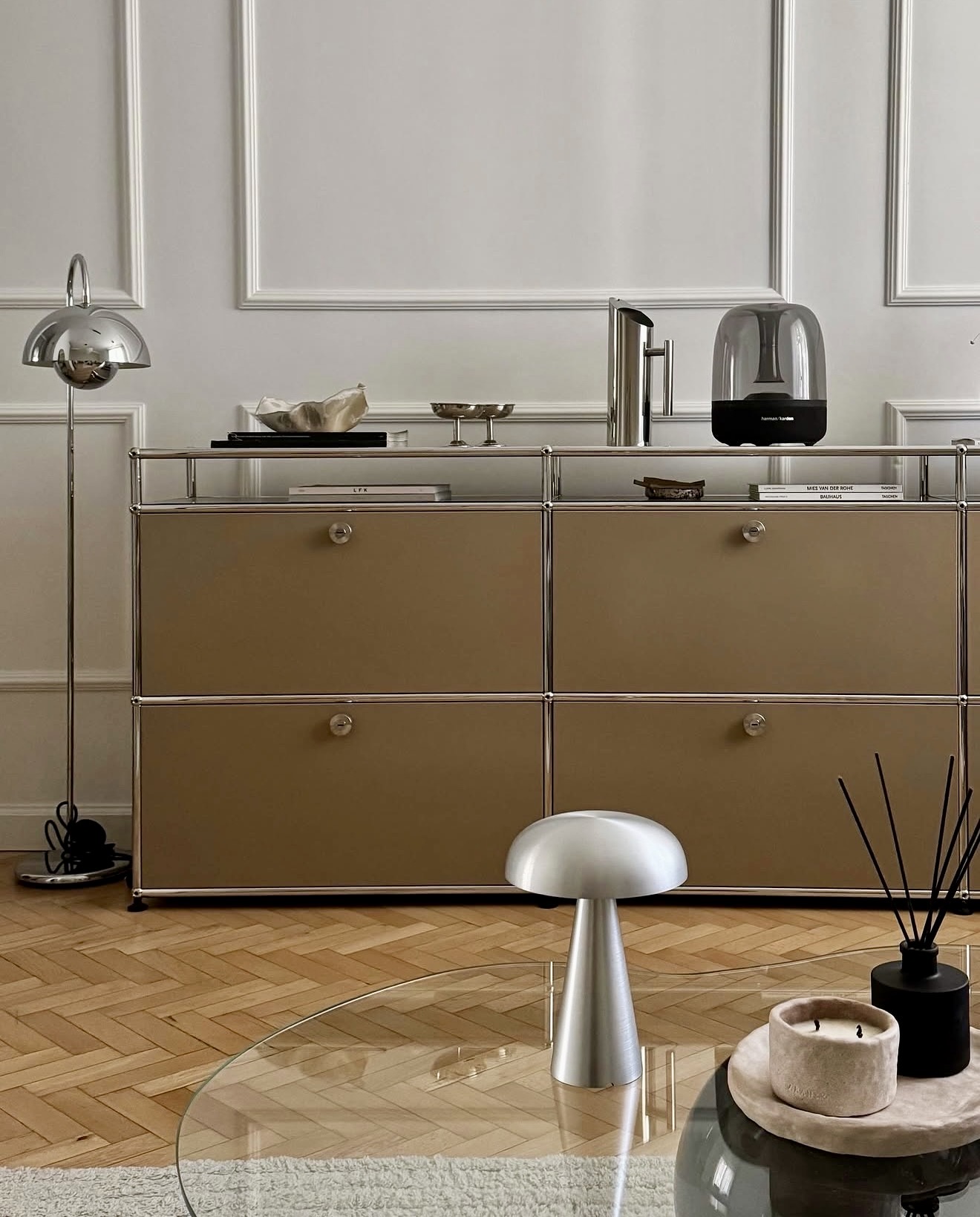 Modern Minimalist Storage With Chrome Accents