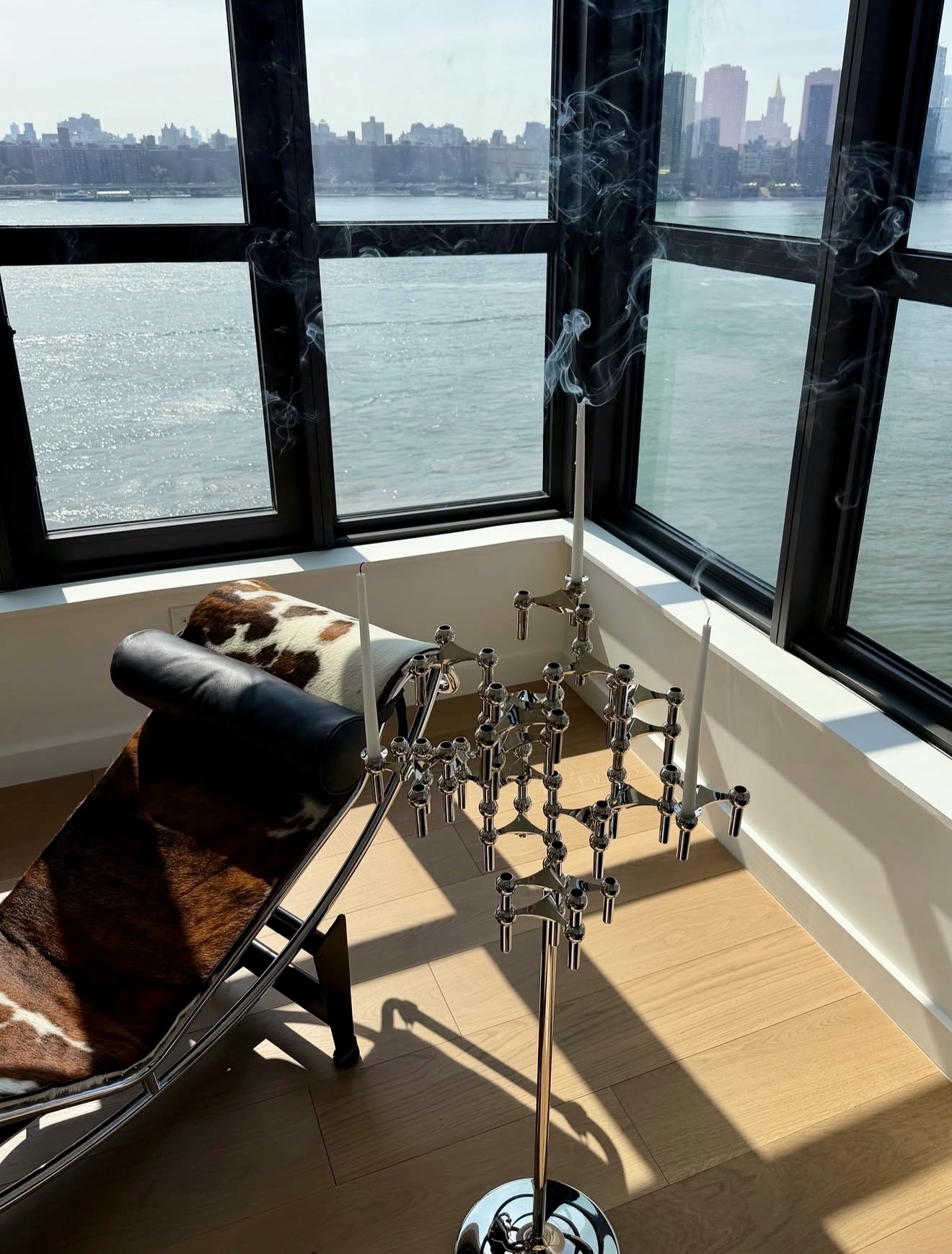Modern Waterfront Lounge With Chrome Accents