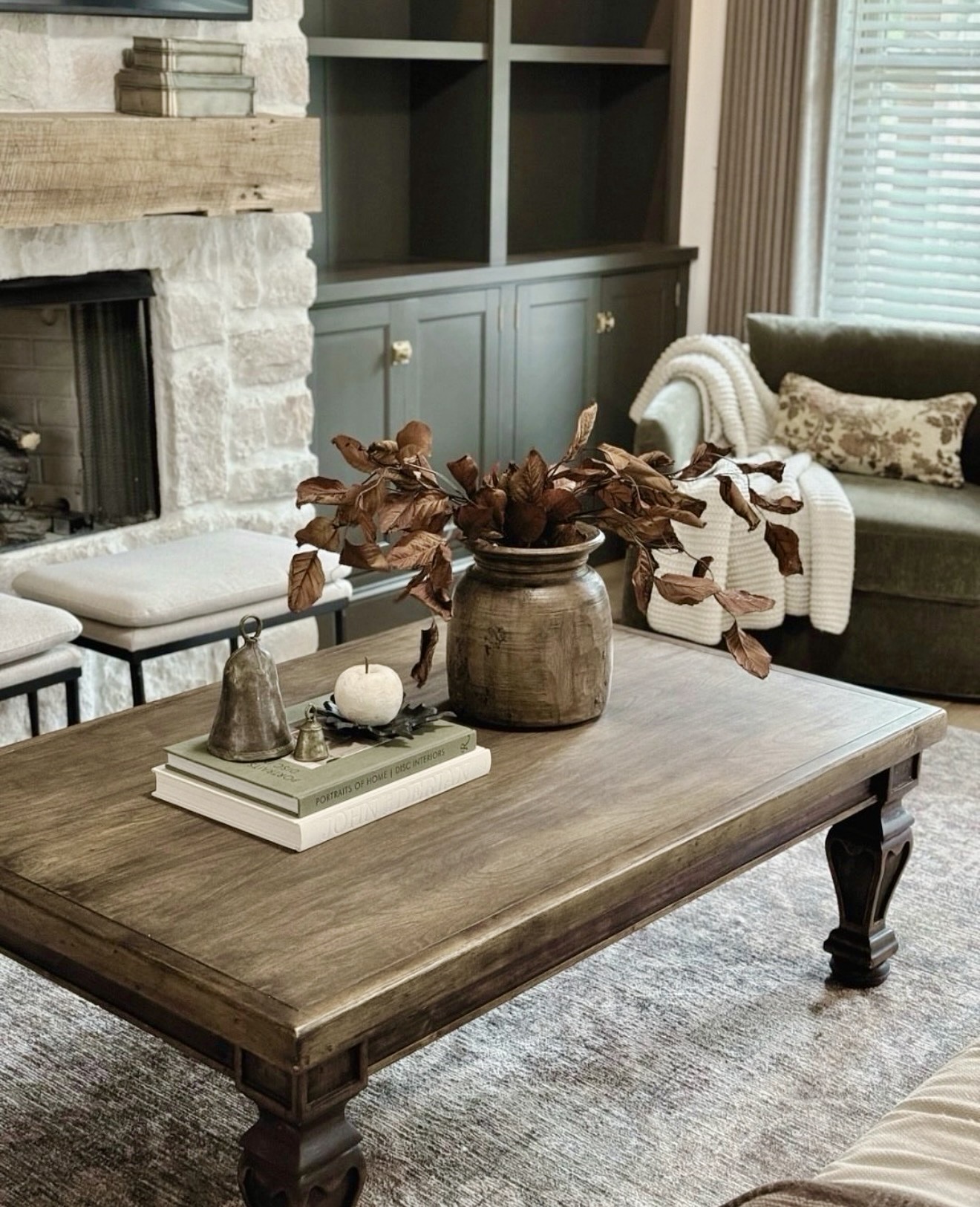 Rustic Autumnal Living Room Coffee Table Styling