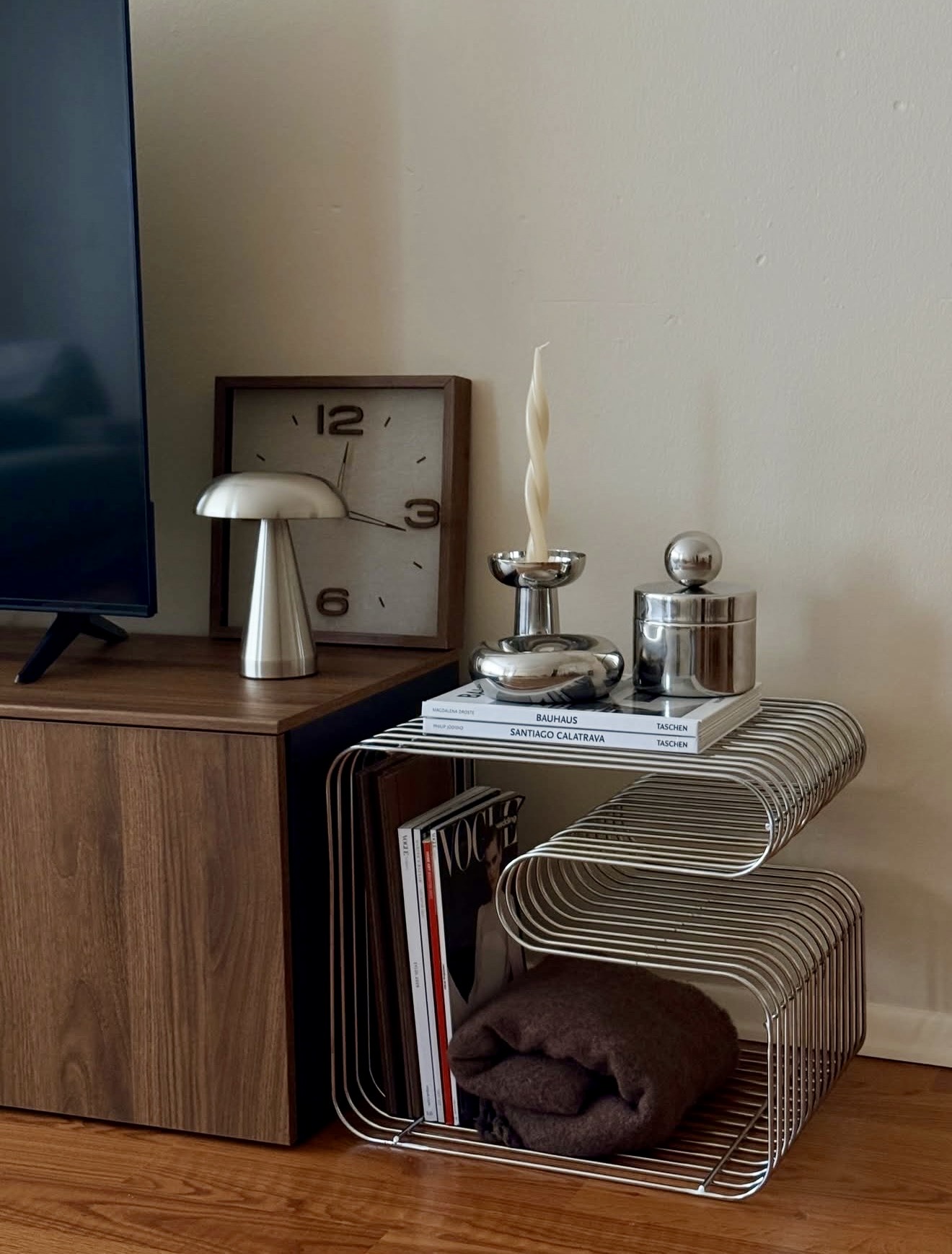 Sleek Chrome Accents In Modern Living Space