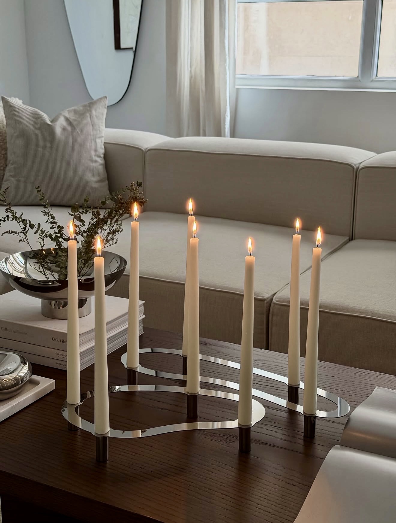 Sophisticated Chrome Candelabra Centerpiece Styling