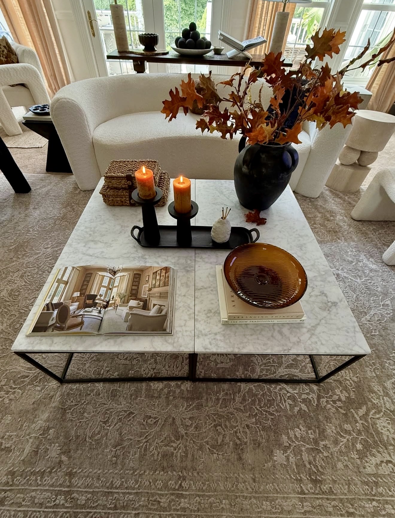 Sophisticated Earthy Autumn Coffee Table Styling