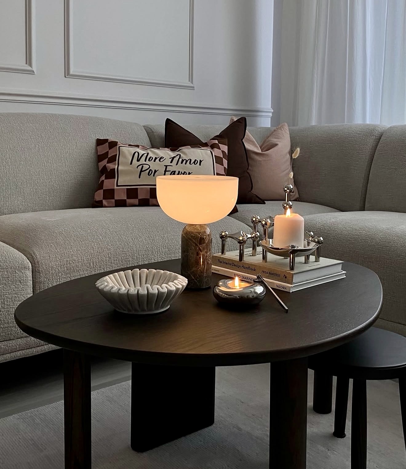Sophisticated Living Room With Chrome Accents