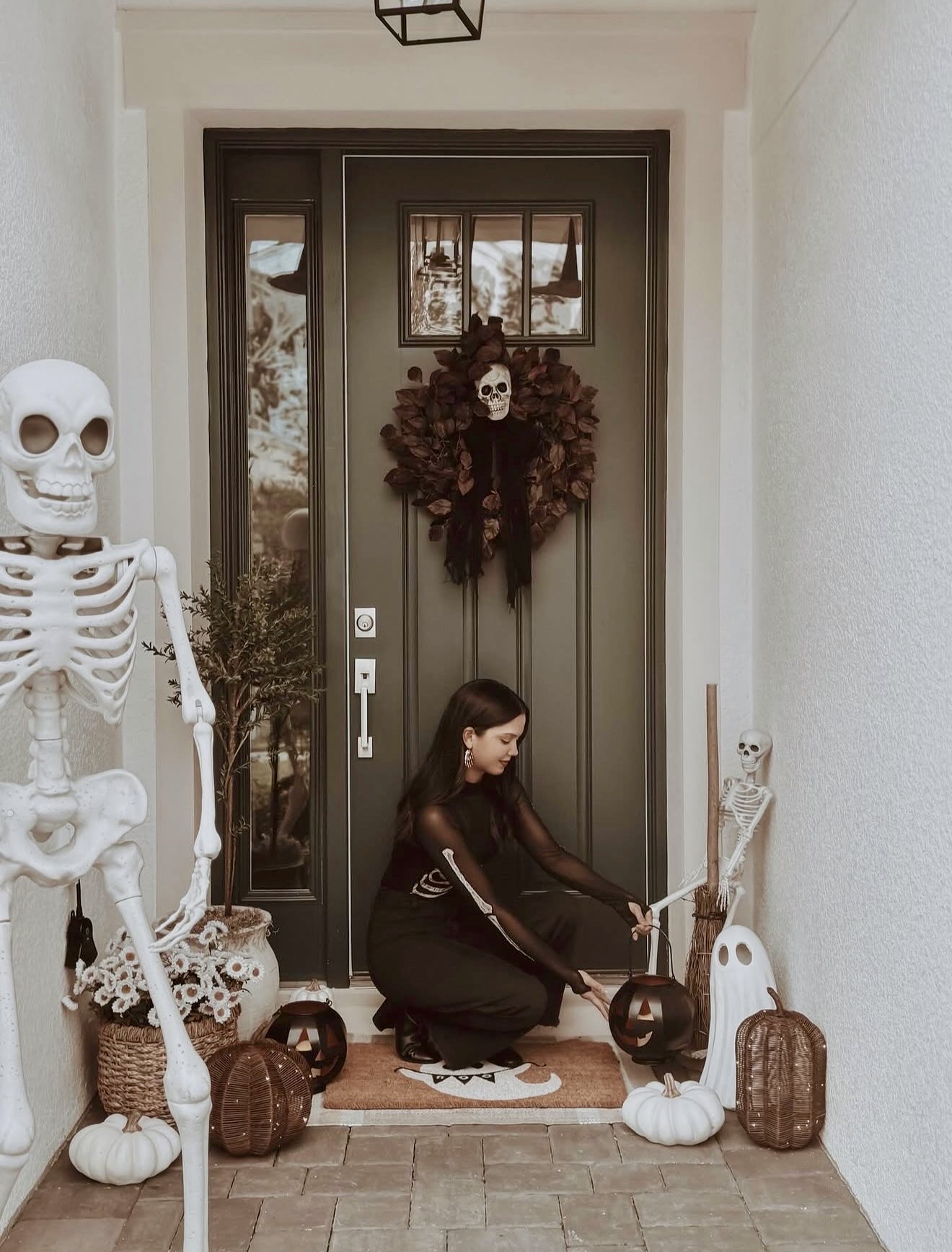 Spooky Skeleton Welcome For Halloween Guests