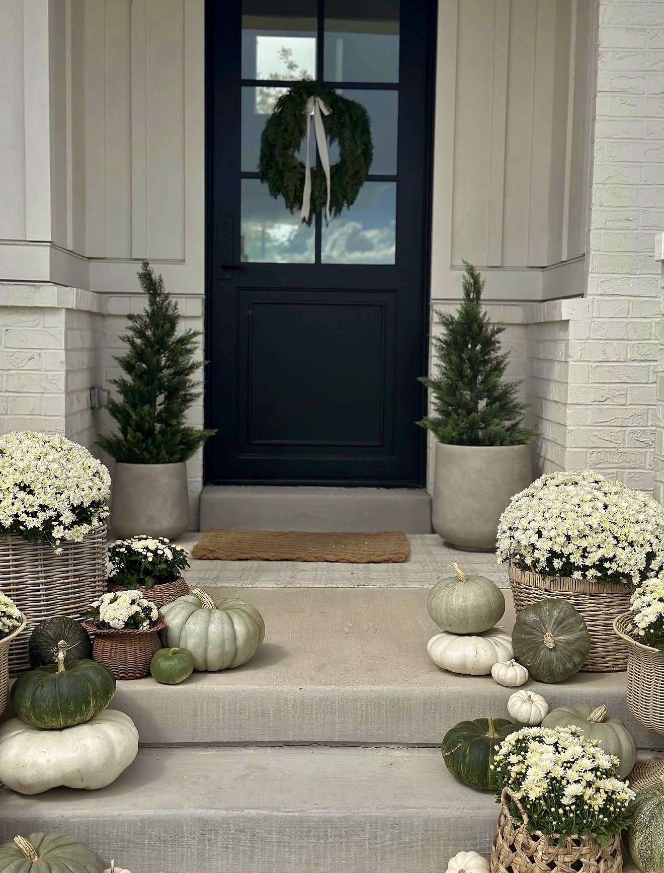 Subtle Fall Harvest Porch Decor