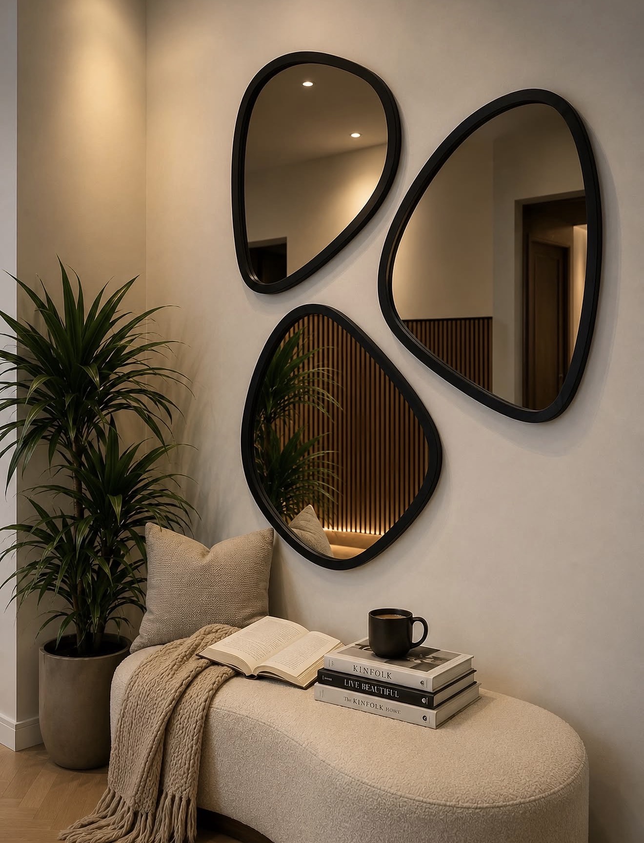 Textured Neutral Fall Reading Nook