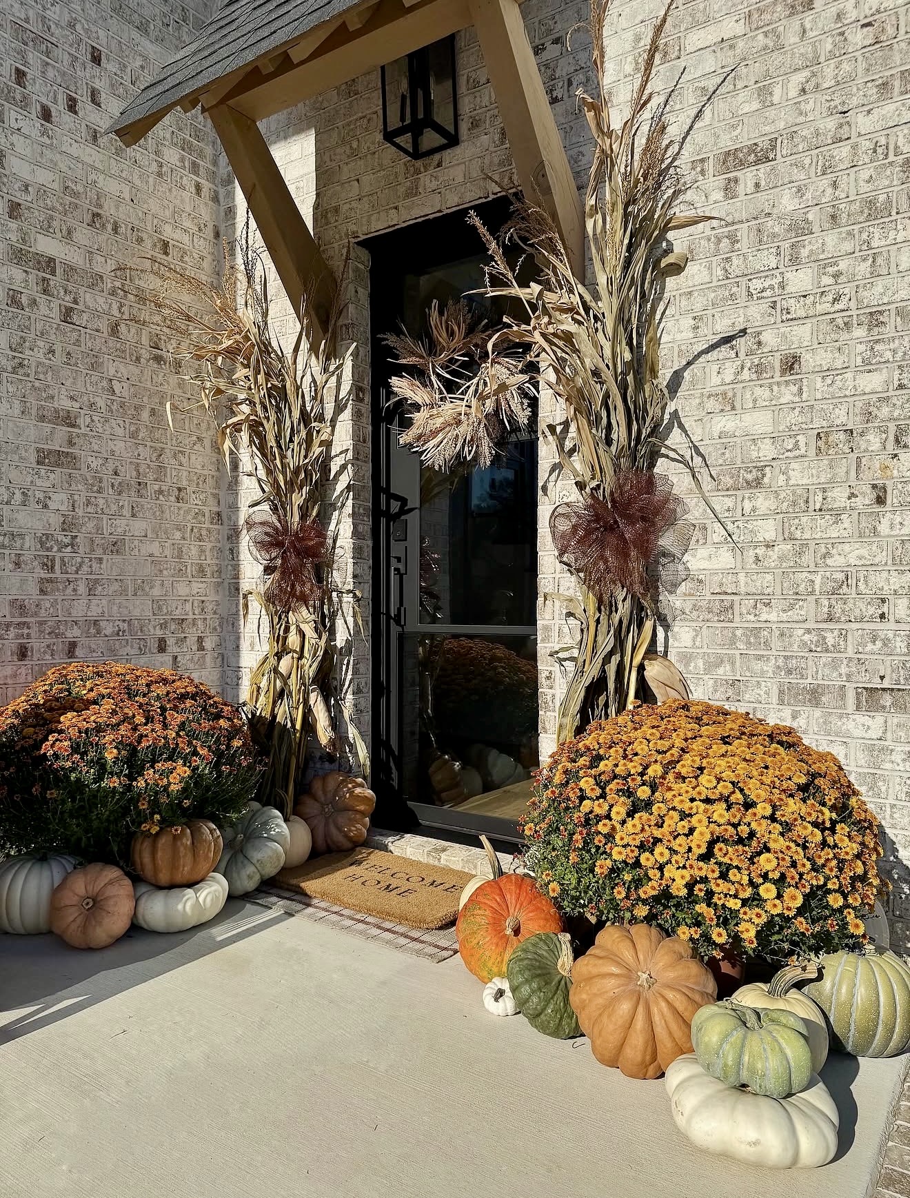 Vibrant Autumn Harvest Porch Display