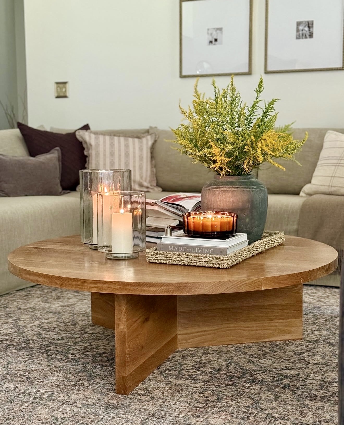 Warm And Organic Autumn Coffee Table Centerpiece