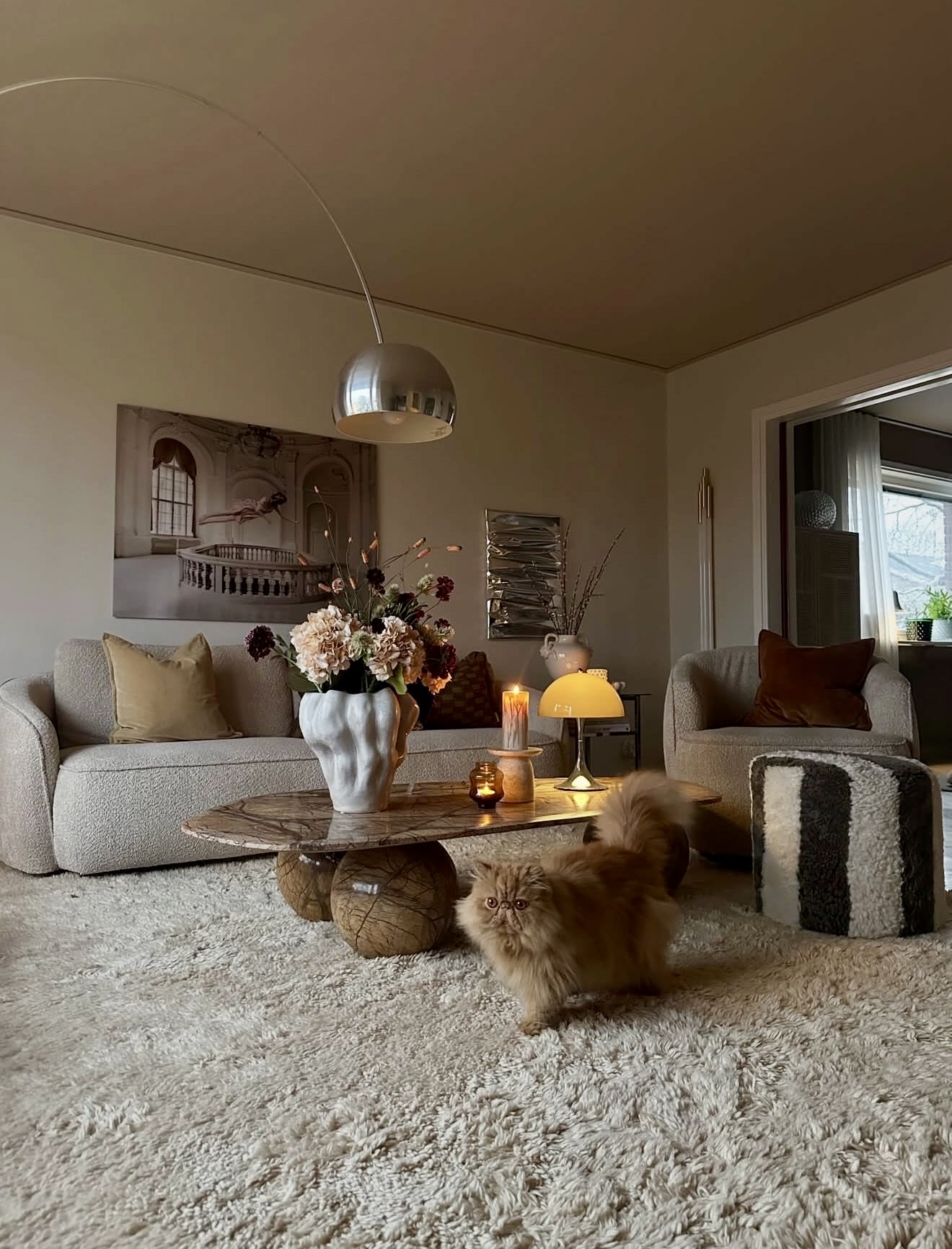 Warm Autumnal Sanctuary With Earthy Marble Accents