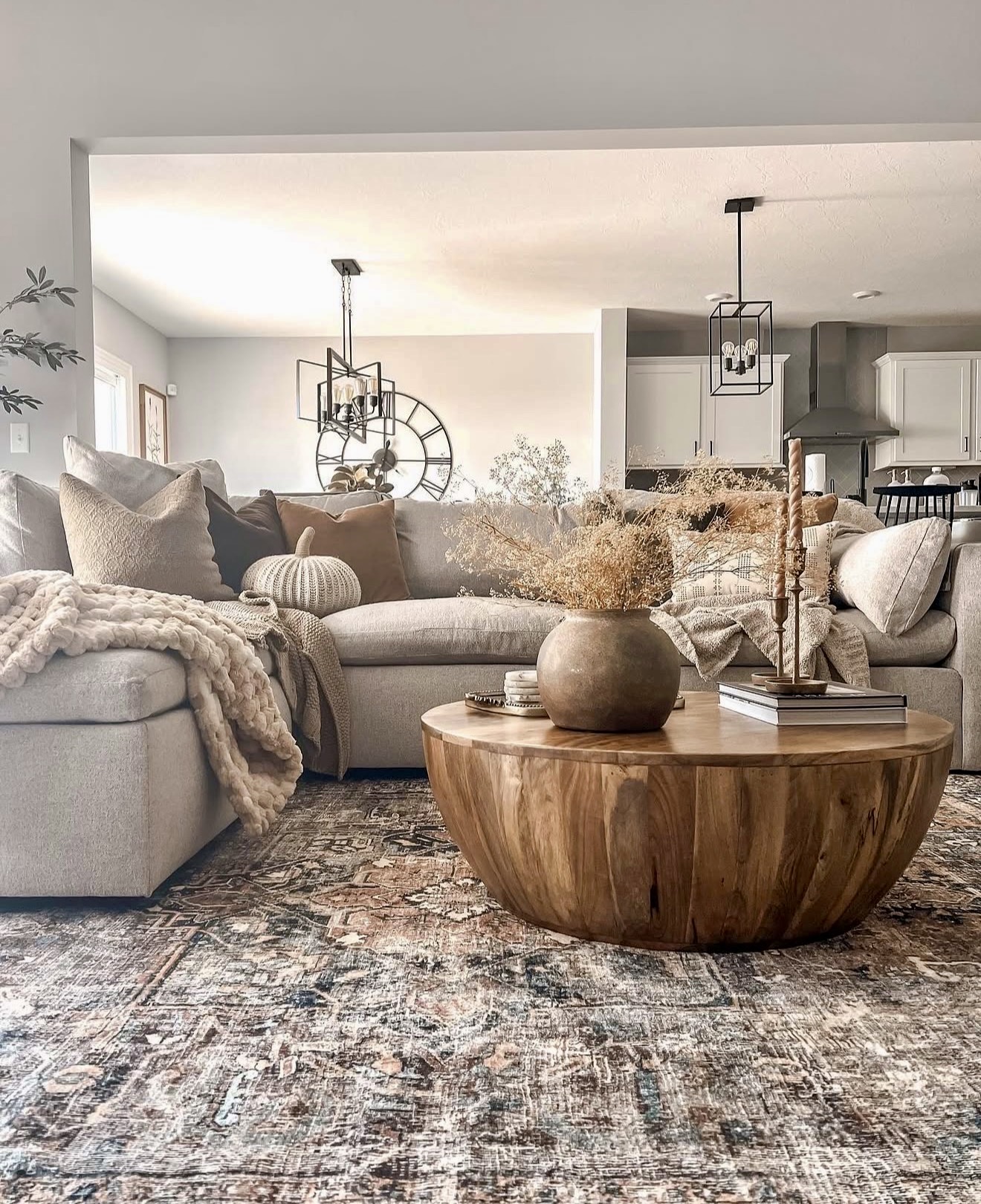 Warm Organic Fall Coffee Table Styling