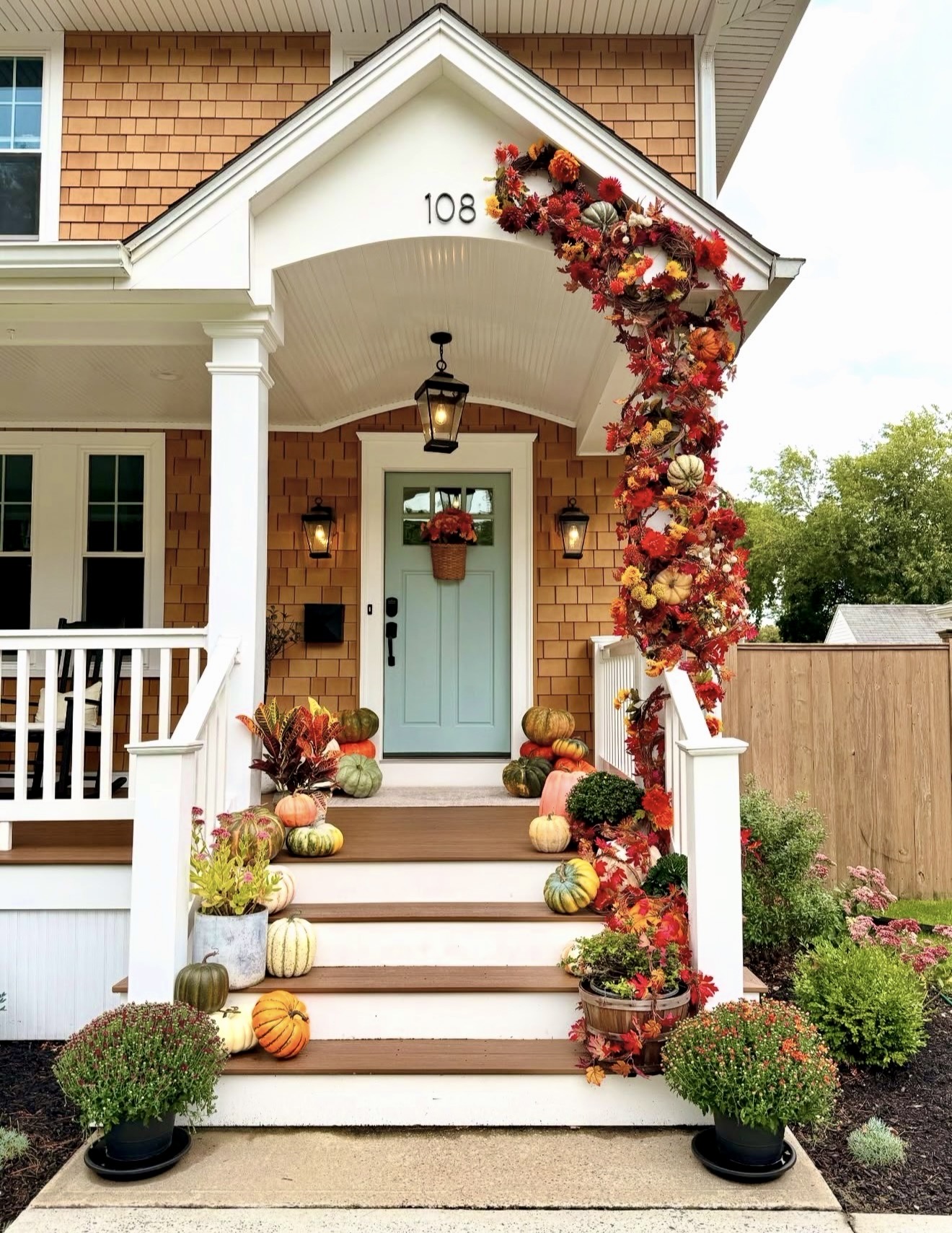 Whimsical Harvest Pumpkin Staircase Decor